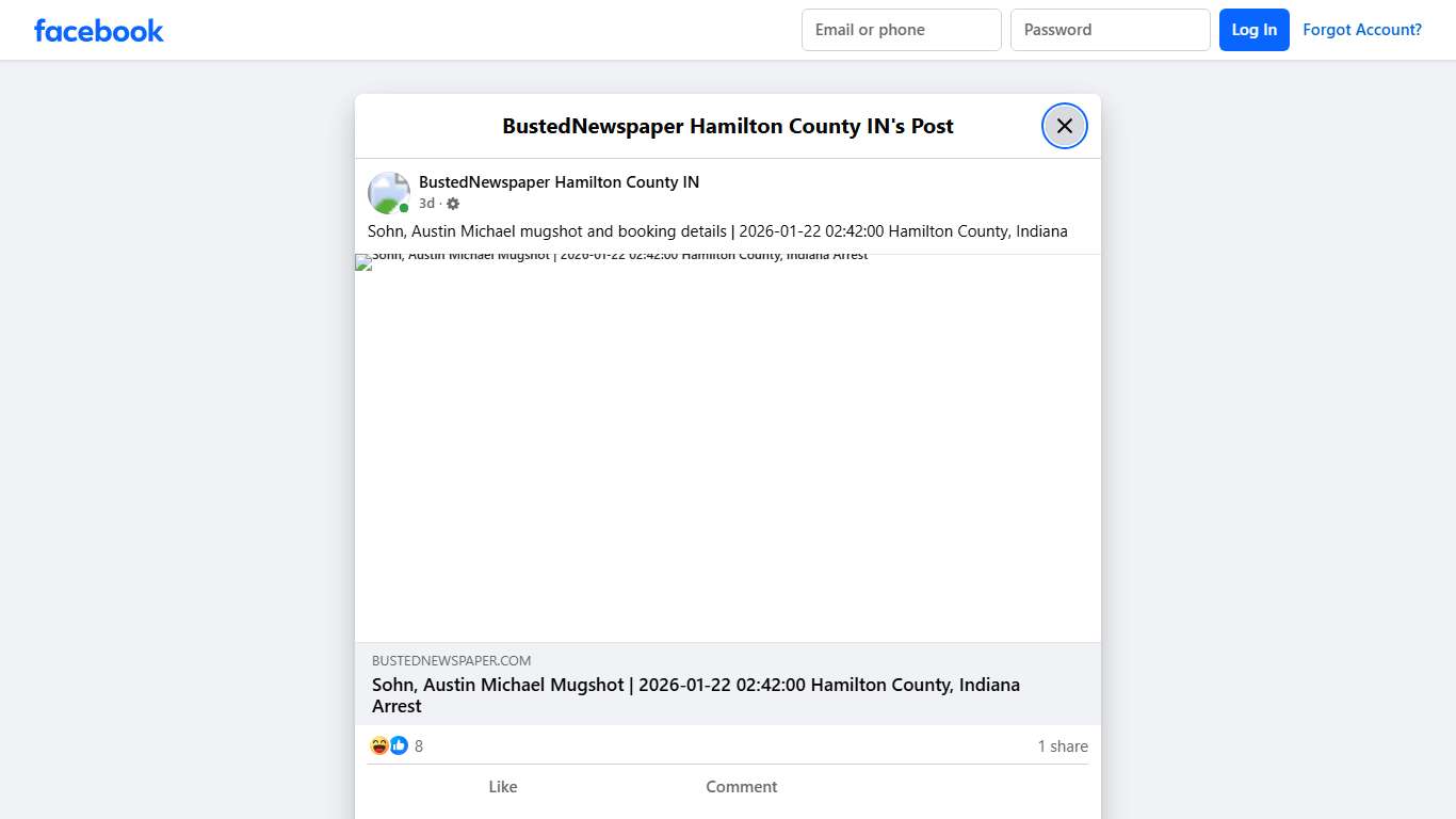 Sohn, Austin Michael... - BustedNewspaper Hamilton County IN Facebook