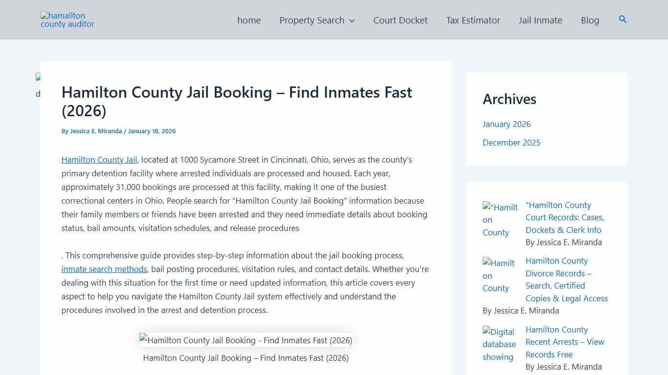 Hamilton County Jail Booking - Find Inmates Fast (2026)